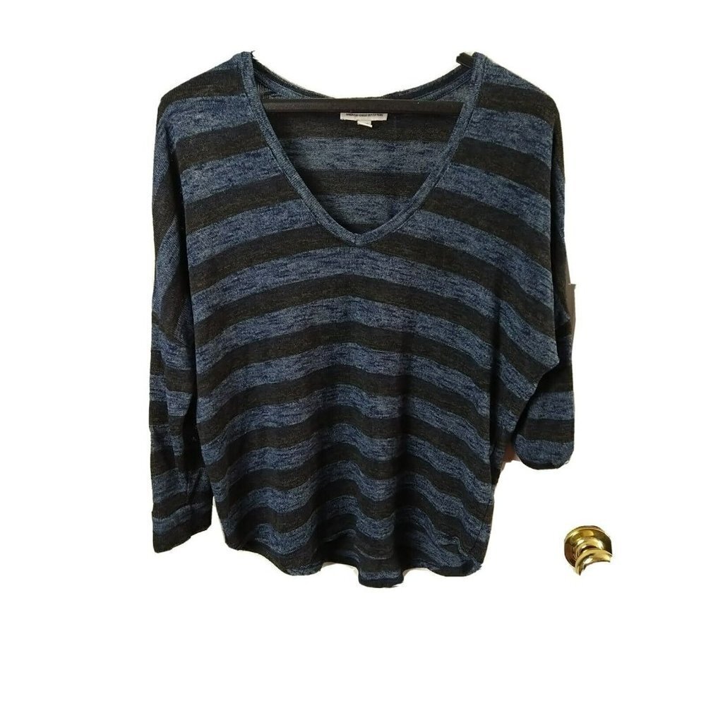 American Eagle Black Blue Heather Oversized Sweater Size XS